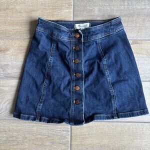 Madewell Womens Size 00 Jean Skirt Denim Button Fly Short A-Line